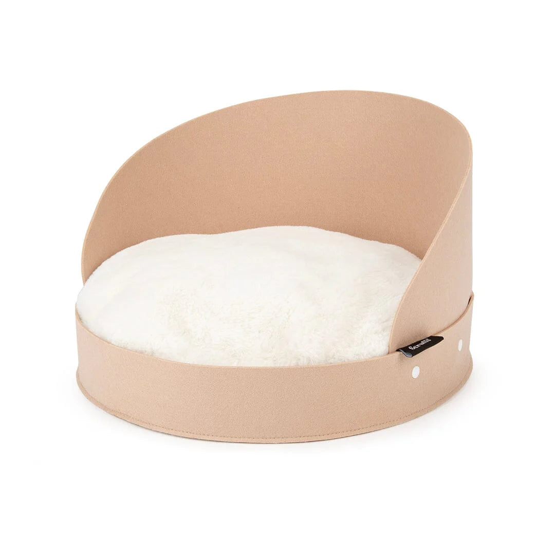 Stockholm Felt Round Cat Bed - Tan