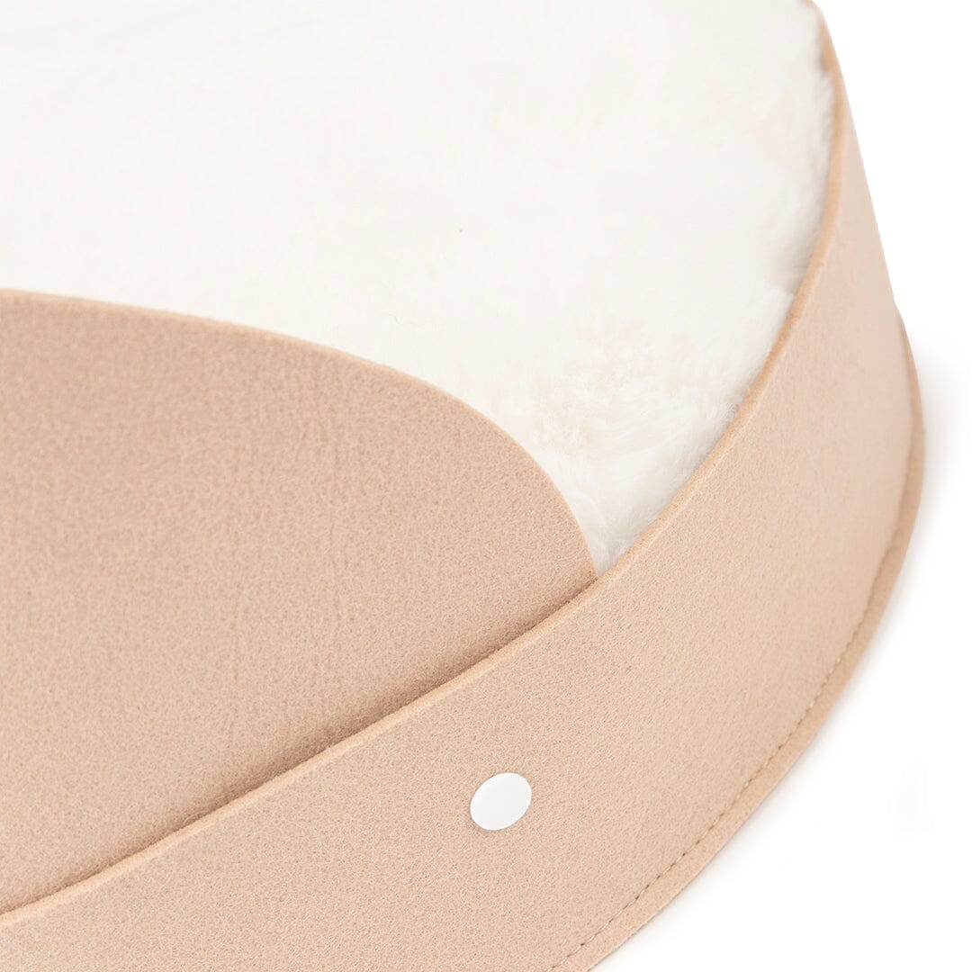 Stockholm Felt Round Cat Bed - Tan