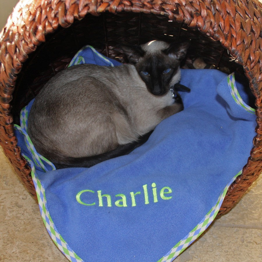 Luxury Personalised Cat Blanket Cornfield