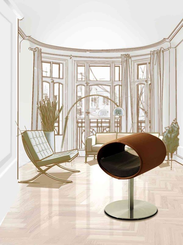 Luxury Rondo Faux Leather Cat Stand