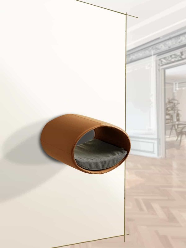 Luxury Rondo Wall Faux Leather Cat Bed