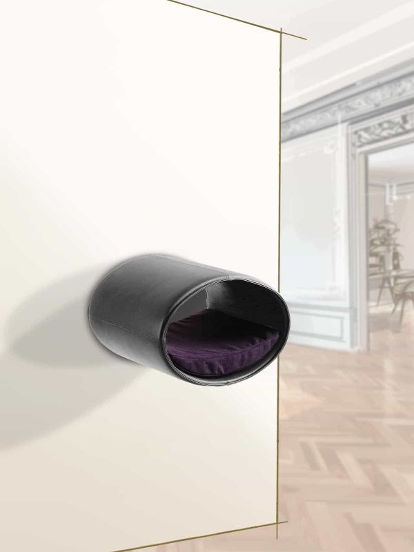 Luxury Rondo Wall Faux Leather Cat Bed