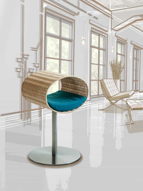 Luxury Rondo Wicker Cat Stand