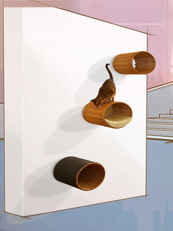 Luxury Rondo Wall Rattan Cat Bed