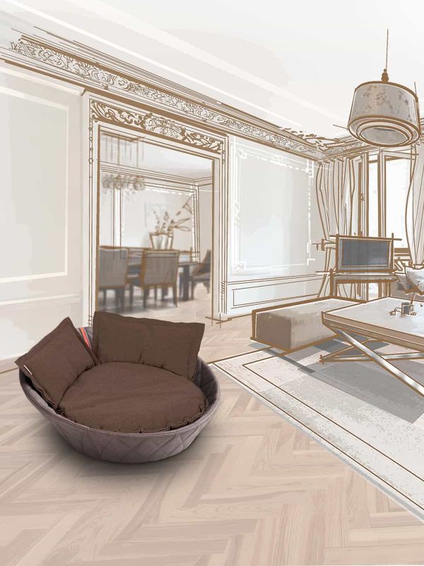 Luxury Buffalo Leather Chester Cat Bed