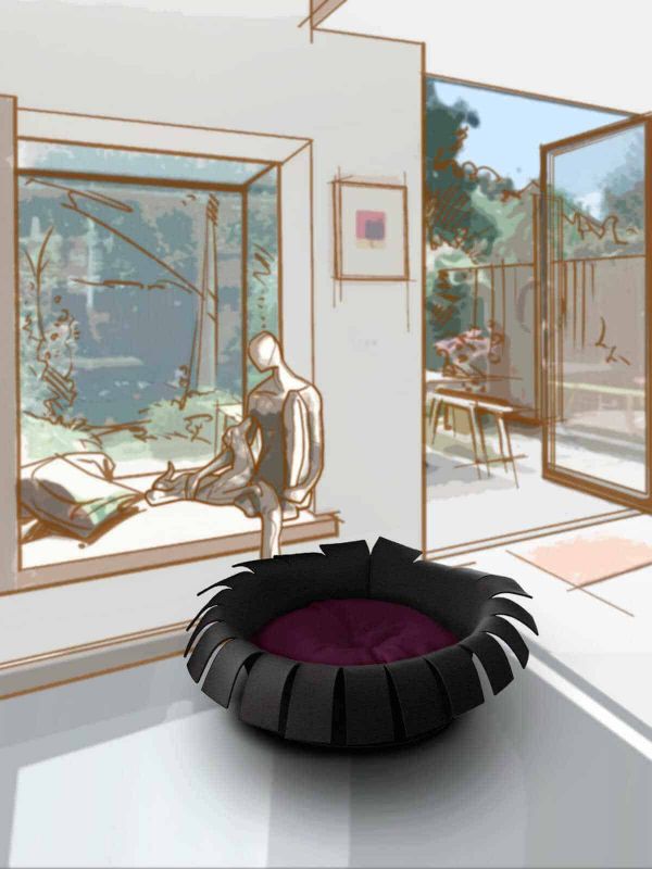 Luxury Crown Felt Cat Bed