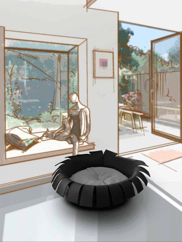 Luxury Crown Felt Cat Bed