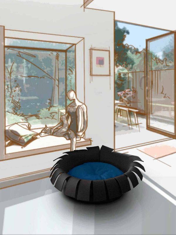 Luxury Crown Felt Cat Bed