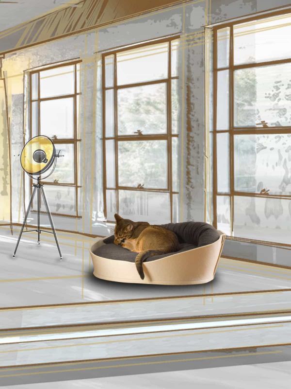 Luxury Arena Felt Fleece Cat Bed