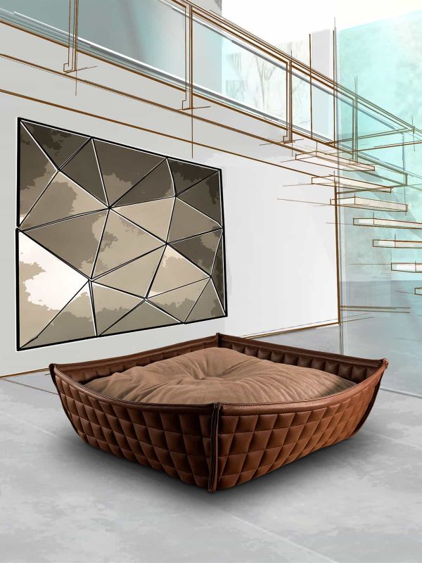 Luxury Faux Leather Bowl Cat Bed