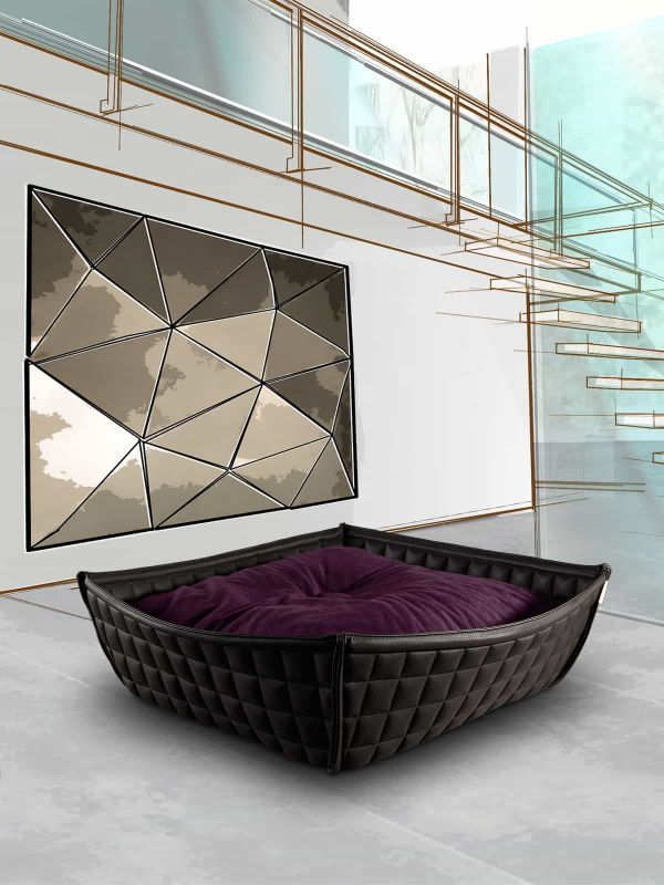 Luxury Faux Leather Bowl Cat Bed