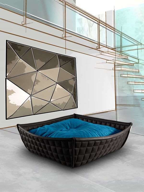 Luxury Faux Leather Bowl Cat Bed